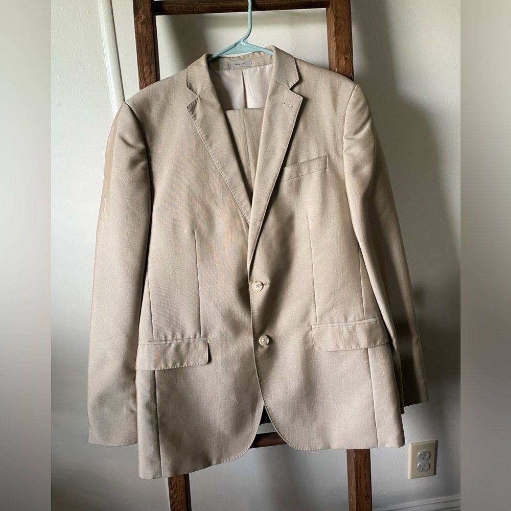 Slim Fit J.Ferrar Tan Full Suit